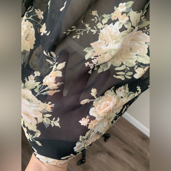 Bobeau Women's size L Boho  black and whit flower/Flora - Picture 4 of 8